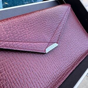 Loewe 🤍 Maroon Textured Leather Clutch